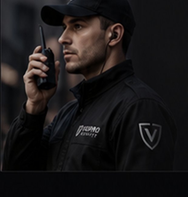 Vigipro security guard using radio